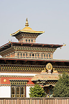 仰视,庙宇,不丹,比哈尔邦,印度