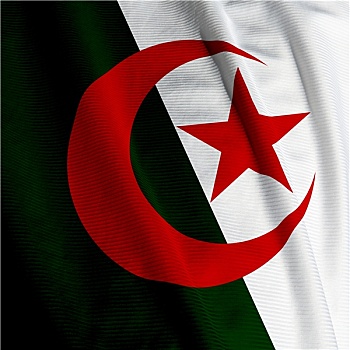 阿尔及利亚,旗帜,特写