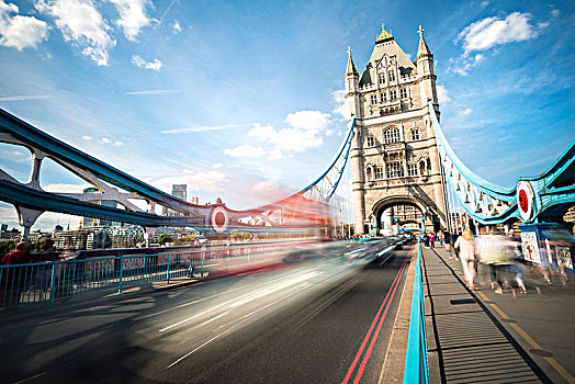 交通,塔桥,动感,伦敦,英格兰,英国