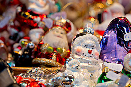 瑞士,巴塞尔,寒假,市场,特色,玻璃,圣诞装饰,出售,冬天,大幅,尺寸