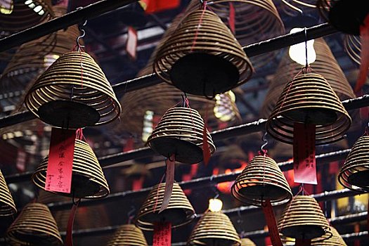香,盘绕,悬挂,天花板,文武庙,香港