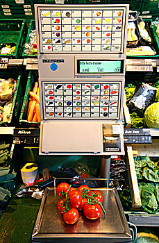 价格,计算,水果,蔬菜,局部,自助,食物杂货,超市,德国,欧洲