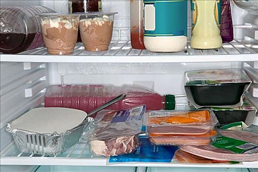 冰箱,满,食物