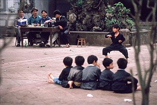 越南,河内,孩子,男孩,练习,武术