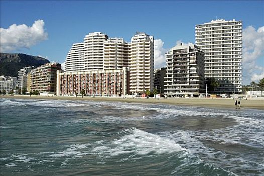 多层建筑,建筑,海滩,卡培,白色海岸,西班牙