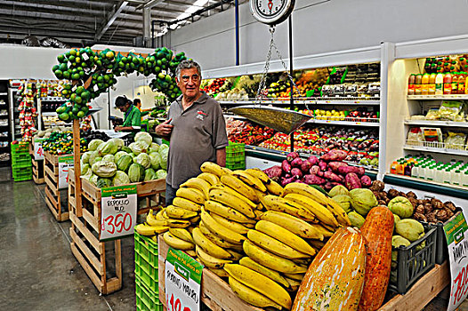 老人,游客,购物,超市,给,果蔬,靠近,蓬塔雷纳斯,哥斯达黎加,中美洲