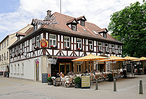 咖啡,历史,城镇,埃尔兰根,弗兰克尼亚,巴伐利亚,德国,欧洲