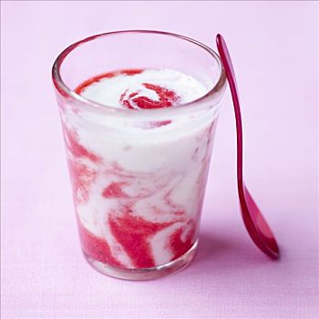 树莓酸奶,玻璃