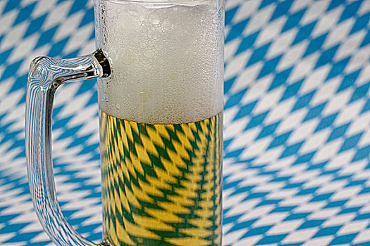 玻璃杯,啤酒,巴伐利亚,旗帜