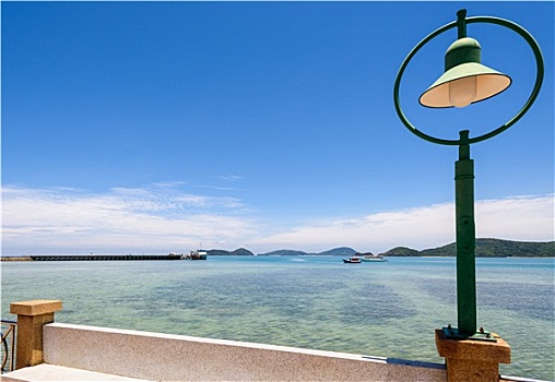 灯,海上,视点,岬角,普吉岛,泰国