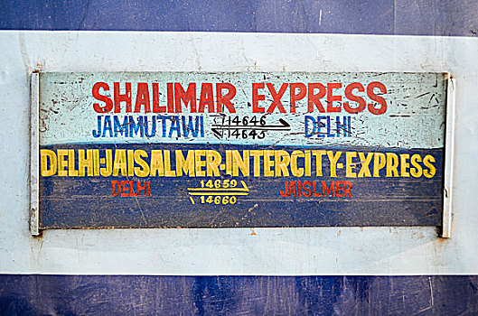 列车,旅途,拉贾斯坦邦,印度,路标
