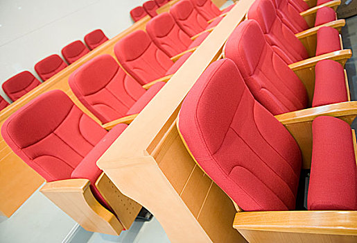 排列,红色,椅子,会议室