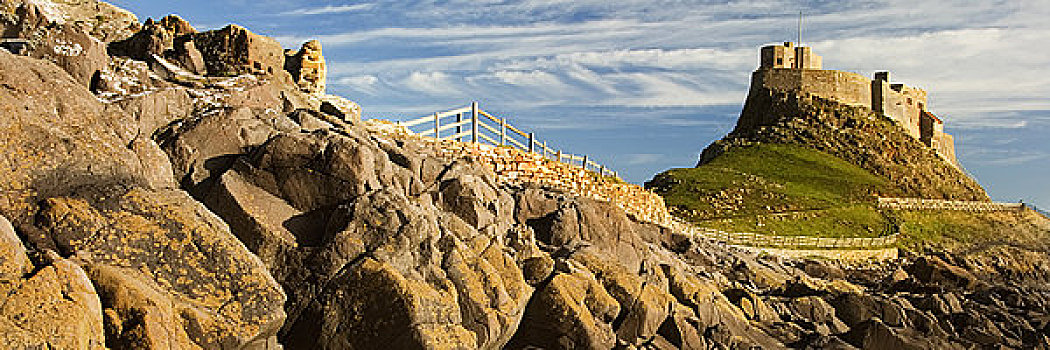 英格兰,诺森伯兰郡,林第斯法恩岛,全景,神圣,岛屿,北海,危险,生活方式,小,数字,本地人,残留,海鸟