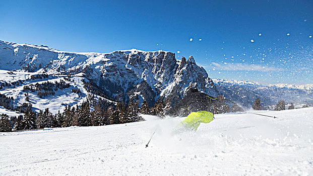 滑雪,初雪,背景,博尔查诺,省,南蒂罗尔,特兰迪诺,意大利