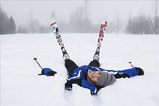 男人,滑雪,草甸公园,不列颠哥伦比亚省,加拿大