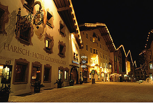 街道,圣诞节,基兹比厄尔,奥地利