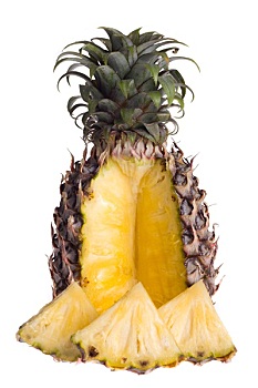 成熟,菠萝,隔绝,白色背景