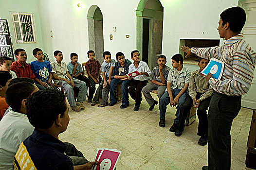 17岁,孩子,生活,技能,凝视,教育,中心,联合国儿童基金会,条理,乡村,靠近,地区,埃及,六月,2007年