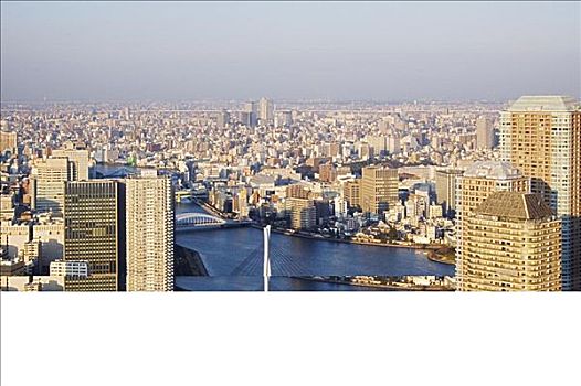 俯视,城市,东京,日本
