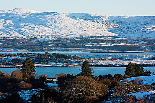 冬季风景,湾,凯瑞郡,爱尔兰