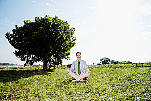 商务人士,沉思,土地