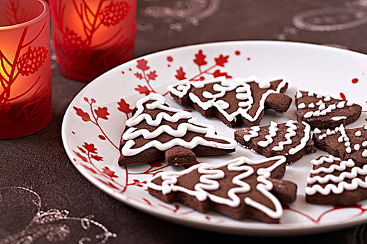 巧克力,圣诞树,饼干
