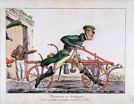 脚踏车,马,法国人,柱子,服务,1818年,艺术家,未知