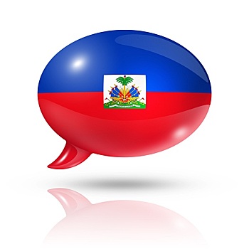 海地,旗帜,对话气泡框