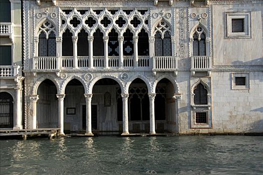潮水,宫殿,威尼斯,运河,威尼托,意大利,欧洲