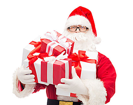 圣诞节,休假,人,概念,男人,服饰,圣诞老人,礼盒