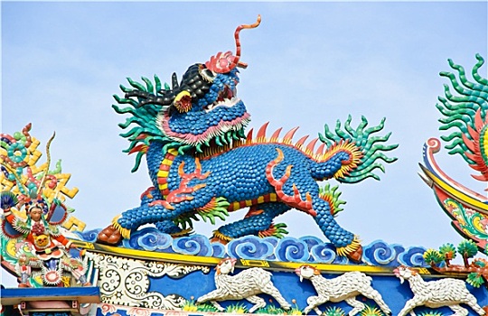 中国寺庙,屋顶,装饰