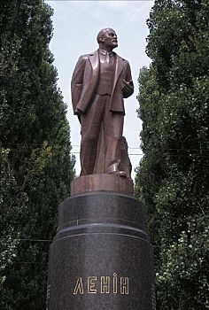 纪念建筑,雕塑,列宁,基辅,乌克兰,欧洲