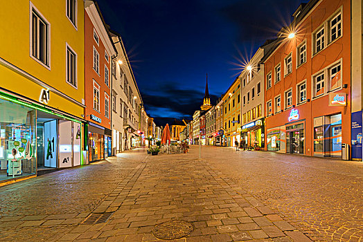 主要街道,中心,教堂,背景,卡林西亚,奥地利,欧洲