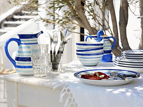 桌子,地中海,风格,户外