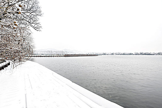 杭州西湖雪景