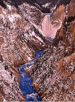 塔,瀑布,黄石河,黄石国家公园,蒙大拿,美国