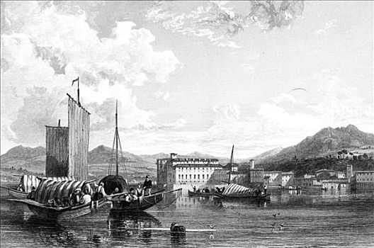 贝拉岛,马焦雷湖,意大利,19世纪