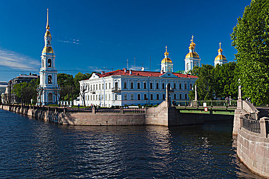 俄罗斯,圣彼得堡,大教堂,运河