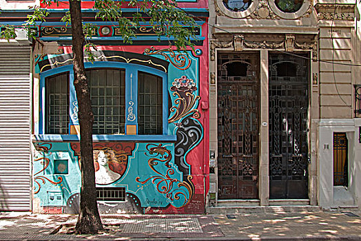 建筑外观,涂绘,彩色,设计,布宜诺斯艾利斯,阿根廷