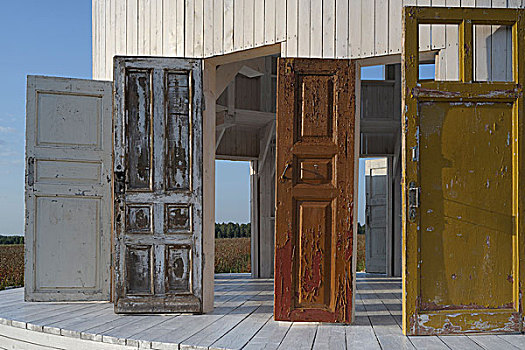 敞门,圆形建筑,亭子,2009年,节庆,靠近,俄罗斯