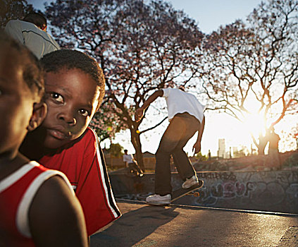 孩子,玩,公园,约翰内斯堡,南非