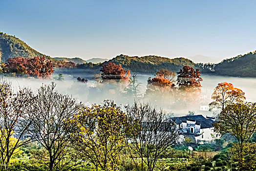 江西省婺源县石城村居民住宅乡村建筑景观