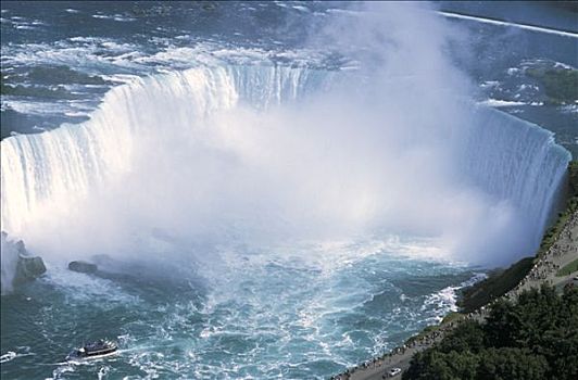 加拿大,安大略省,尼亚加拉,马蹄铁瀑布,小船