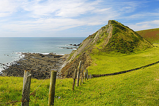 英格兰,德文郡,远眺,嘴,北方,文化遗产,海岸,靠近