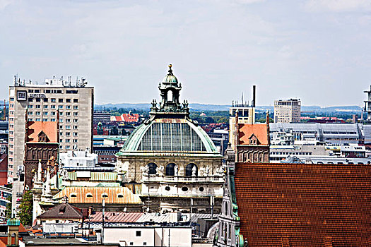 风景,慕尼黑,教堂,巴伐利亚,德国,欧洲
