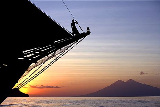 印度尼西亚,群岛,游轮,船,美好,传统,帆船,船舱