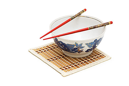 碗,筷子,隔绝,白色背景