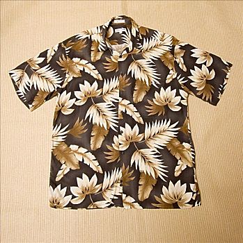 棚拍,夏威夷,衬衫,褐色,花卉图案
