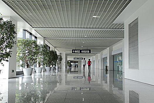 上海浦东机场候机楼,大厅,走廊,建筑内部