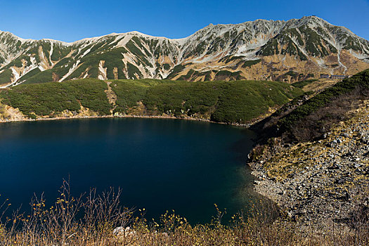 漂亮,水塘,山